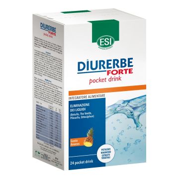 ESI Diurerbe Forte Integratore Pocket Drink Drenante Gusto Ananas 24 Stick