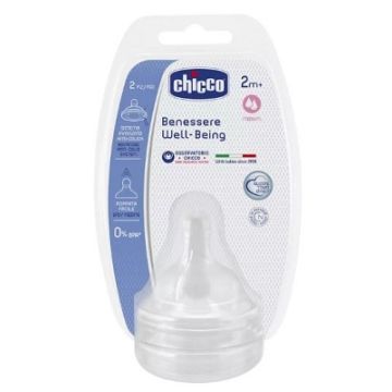 Chicco Tettarella Benessere 2fori 2pezzi Silicone