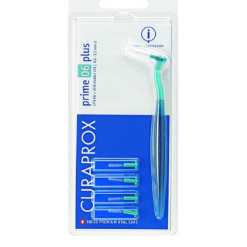 Curaprox Prime 06 Plus Turchese Scovolino Spazi Interdentali 5 Testine + Supporto