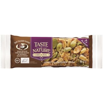 Taste of nature barretta al cocco con cioccolato fondente bio 40 g