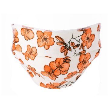 Flower arancio mascherina lavabile triplo strato 2 pezzi