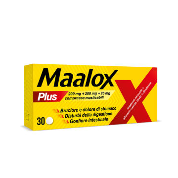 Maalox Plus Bruciore di Stomaco, cattiva digestione, iperacidità, 30 Compresse