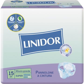 Pannolone linidor perfect care super a cintura mg 15 pezzi Pannolone linidor perfect care super a cintura mg 15 pezzi