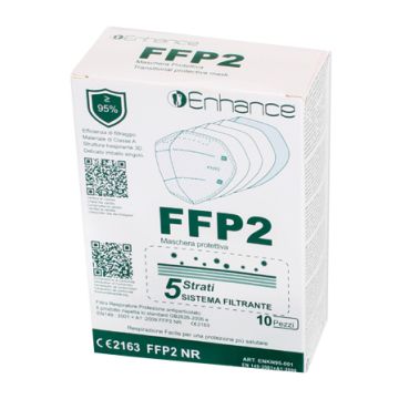 Enhance maschera protettiva ffp2 5 strati 10 pezzi