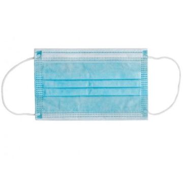 Mascherina chirurgica filtrante 98% 3 veli tipo iir con elastici pediatrica azzurra 10 pezzi