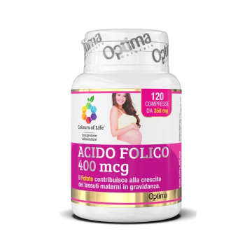 Optima Naturals Colours of Life Acido Folico Integratore Gravidanza 120 Compresse
