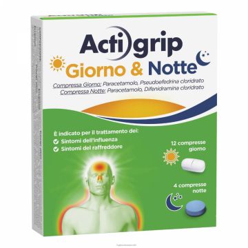 Actigrip Giorno E Notte Raffreddore E Influenza 12 + 4 Compresse