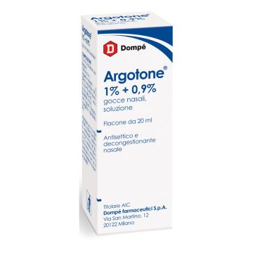 Argotone Gocce Nasali 1%+0,9% Efedrina / Argento Vitellinato Antisettico 20 ml