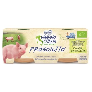 Mellin viaggio italia omogeneizzato bio prosciutto 2x80 g