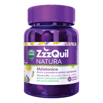 Vicks ZzzQuil Natura Integratore Per Dormire 30 Pastiglie Gommose