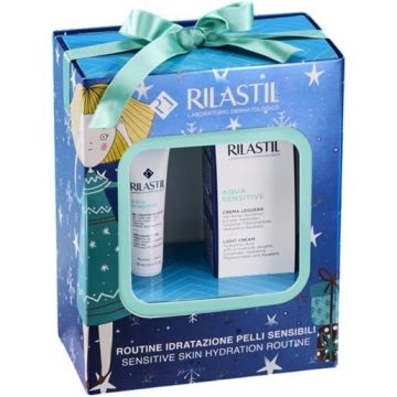 Rilastil Cofanetto Natale 2025 Aqua Sensitive Viso 40 ml + Aqua Sensitive Contorno Occhi 15 ml