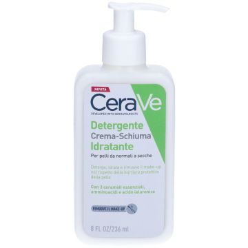 Cerave Schiuma Detergente 236 ml Pulizia Profonda per Tutti i Tipi di Pelle