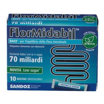 FlorMidabil Daily Polvere Integratore Fermenti Lattici 10 Bustine