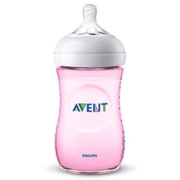Avent biberon natural pp 260ml rosa single pack