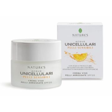 Nature's acque unicellulari crema viso pelli arrossate spf20 50 ml