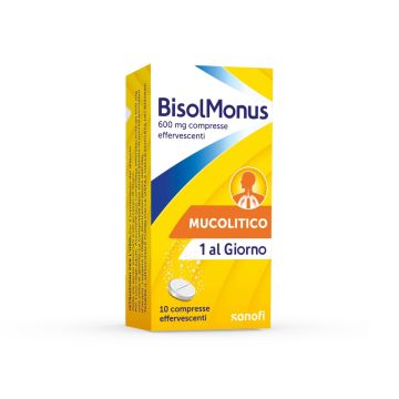 BisolMonus 600mg Mucolitico per Tosse e Raffreddore 10 Compresse Effervescenti