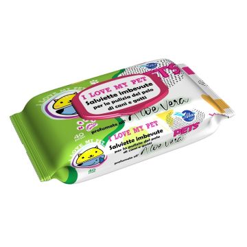 A+Cure I Love My Pet Salviette Pop-Up Aloe Vera 40 Pezzi Ricarica
