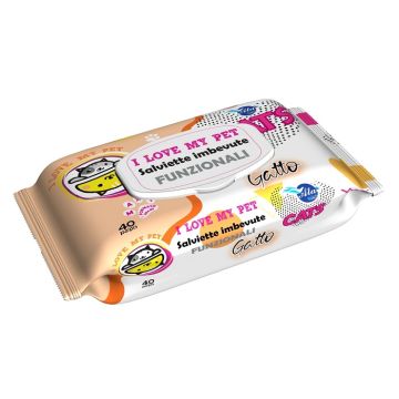A+Cure I Love My Pet Funzionale Salviette Pop-Up Gatto 40 Pezzi Ricarica