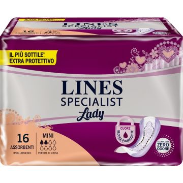 Pannolone sagomato lines specialist mini 16 pezzi