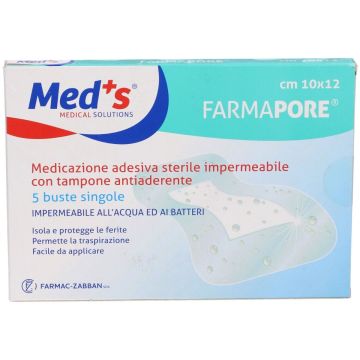 Med's Medicazione Adesiva Sterile Trasparente Impermeabile 10 m x 12 cm 5 Pezzi