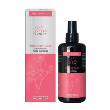 Acqua distillata arricchita rosa antiage pelli over 35 200 ml