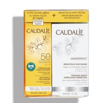 Caudalie cofanetto siero vinoperfect 30 ml + solare spf50 25 ml
