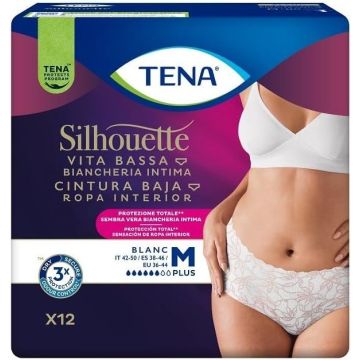 Tena Silhouette Plus White Medium per Perdite Urinarie 12 Pezzi 