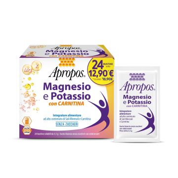 Apropos Magnesio E Potassio Con Carnitina Integratore Di Sali Minerali 24 bustine
