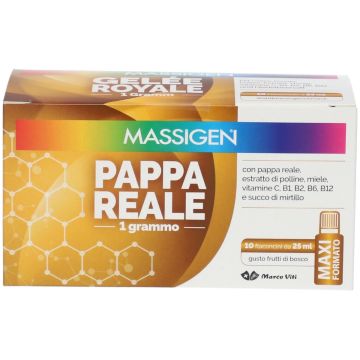 Massigen Pappa Reale Integratore Tonico Bambini e Anziani 10 Flaconcini 25 ml