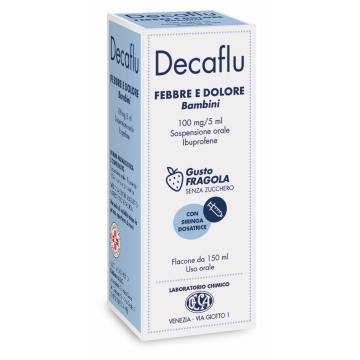 Decaflu Febbre e Dolore Bambini Sciroppo 100mg/5ml Gusto Fragola 150 ml