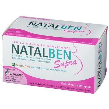 Natalben Supra Integratore Gravidanza 90 Capsule Molli