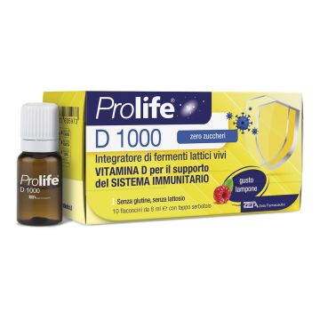 Prolife D 1000 Zero Zuccheri Integratore Fermenti Lattici 10 Flaconcini 8 ml