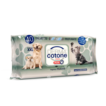 Salviettine Pets 40 Pezzi Con Pop-Up Muschio Bianco