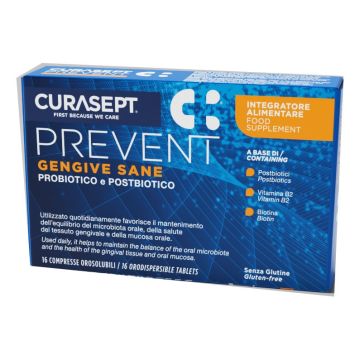 Curasept Prevent Gengive Integratore per Salute Gengive 16 Compresse Orosolubili