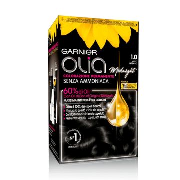 GARNIER - Olia - Colorazione Permanente Senza Ammoniaca N. 1,0 Nero intenso