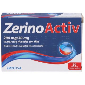 ZerinoActive 200mg + 30mg Contro Sintomi Influenzali 20 Compresse Rivestite