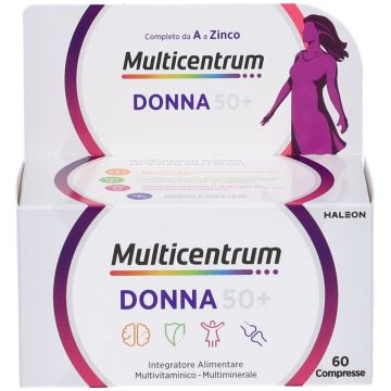 Multicentrum Donna 50+ Integratore Multivitaminico Multiminerale Calcio Ferro Acido Folico 60 Compresse