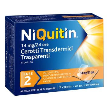 Niquitin 14 mg/24 ore Cerotti Transdermici Trasparenti 7 Cerotti