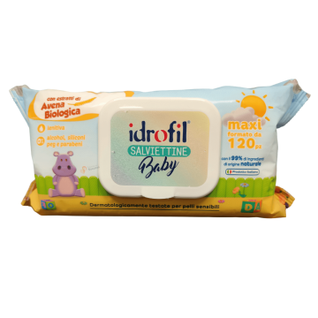 Idrofil Salviettine Baby Avena 120 Pezzi