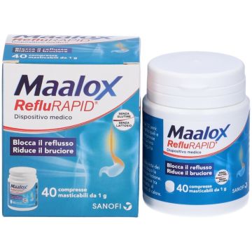 Maalox RefluRapid Integratore Per il Bruciore di Stomaco 40 Compresse Masticabili