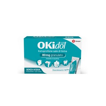 OkiDol 10 Bustine Orosolubili 80 mg Ketoprofene Gusto Lime
