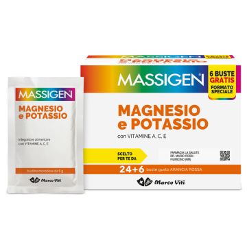 Massigen Magnesio E Potassio 24 Bustine + 6 Omaggio 