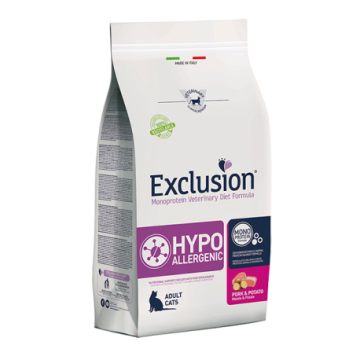 Exclusion Gatto Diet Hypoallergenic Adulto Maiale & Patate 300 Gr