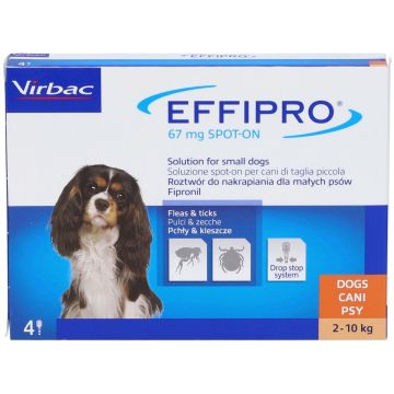 Effipro Spot-On Antiparassitario Per Cani Da 2-4 Kg 4 Pipette 0,67 Ml