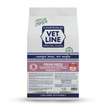 Vetline Cane Primi Mesi Monoproteico Maiale 12,5 Kg