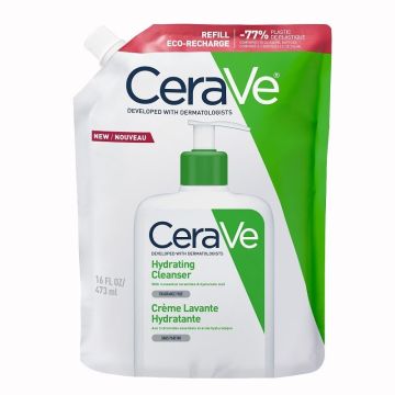 CeraVe Detergente Idratante Viso Pelle da Normale a Secca Ricarica Ecologica 473 ml