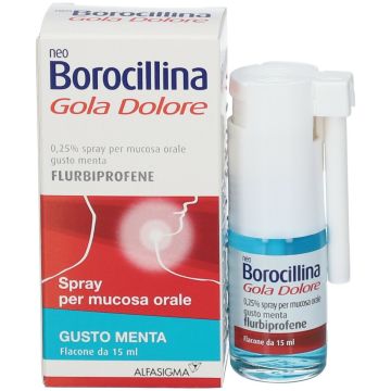 Neoborocillina Gola Dolore Flurbiprofene Spray Gusto Menta 15 ml
