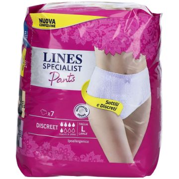 Lines Specialist Lady Pants Discreet Mutandina Incontinenza Taglia L 7 Pezzi