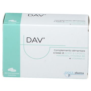 Dav Integratore di Magnesio Acido alfa-lipoico Vitamina B6 30 Compresse
