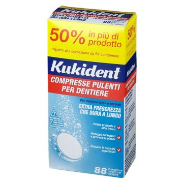 Kukident Cleanser Fresh Compresse Pulenti per Dentiere 88 Compresse Effervescenti